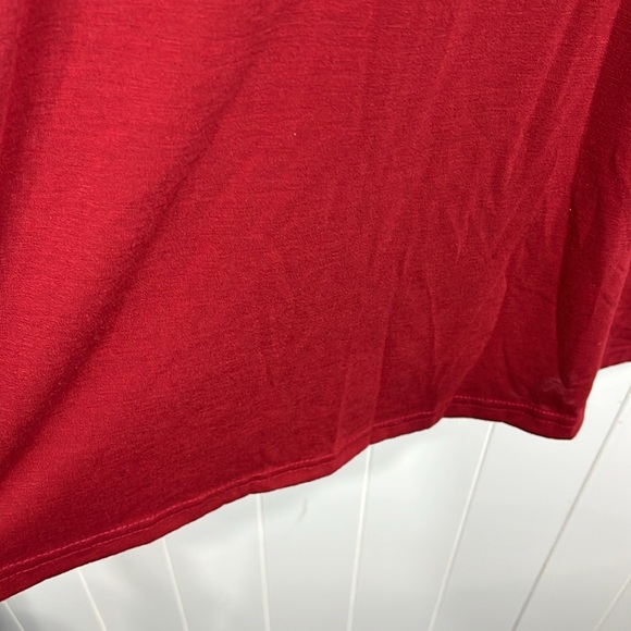 Miss Look Womens Tee Dress S Burgundy Pink Tie Dye Vneck Short Sleeves Graphics - Picture 6 of 12